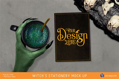Download Halloween Mock up - Witch's Stationery / Invitation